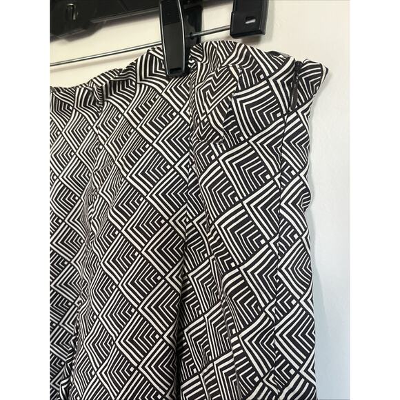 Banana Republic 100% Silk Women Size 10 Geometric Mini Plated Size Zip Skirt - Picture 2 of 6